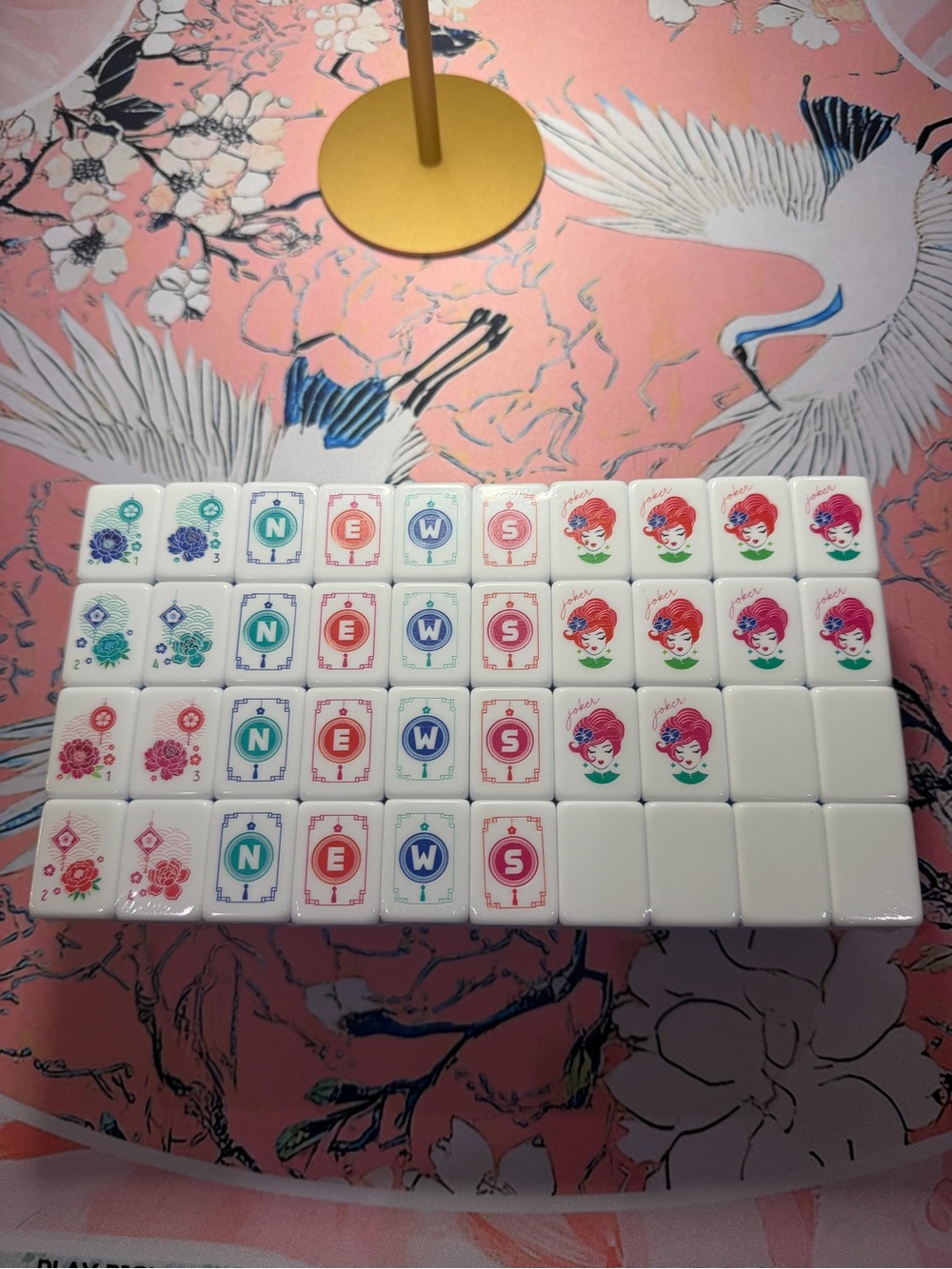 Turquoise, pink, and blue mahjong tiles - Picture 7 of 8